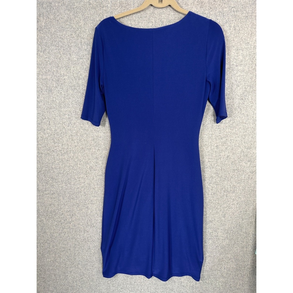 Lauren Ralph Lauren Womens Dress Size 10 Blue Stretch Sheath Ruched Bodycon